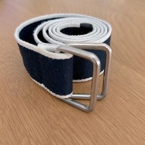 H&M Men’s Fabric Navy Blue Striped Belt